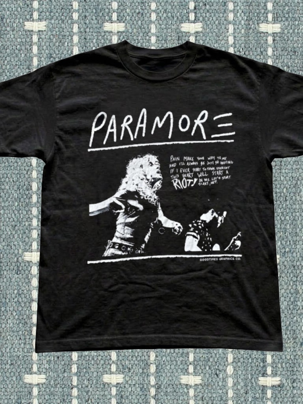 Gildan Black Paramore Graphic Tee with White Print